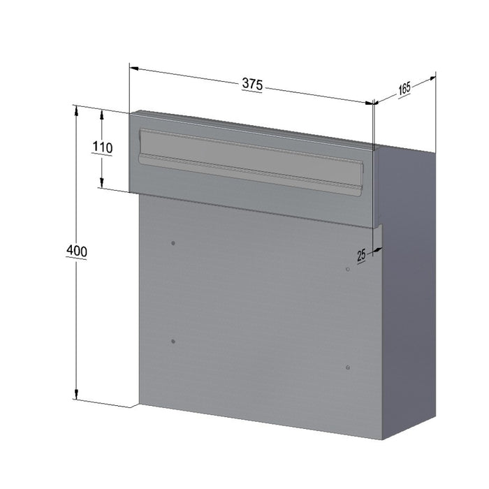 Rear Access Outdoor Gate & Fence Post Box with Trim - Model W3-3