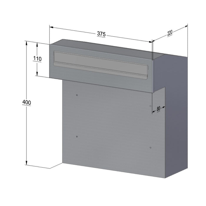 Lockable W3 - 4 Outdoor Mailbox with Rear Access for Fencing and Gates