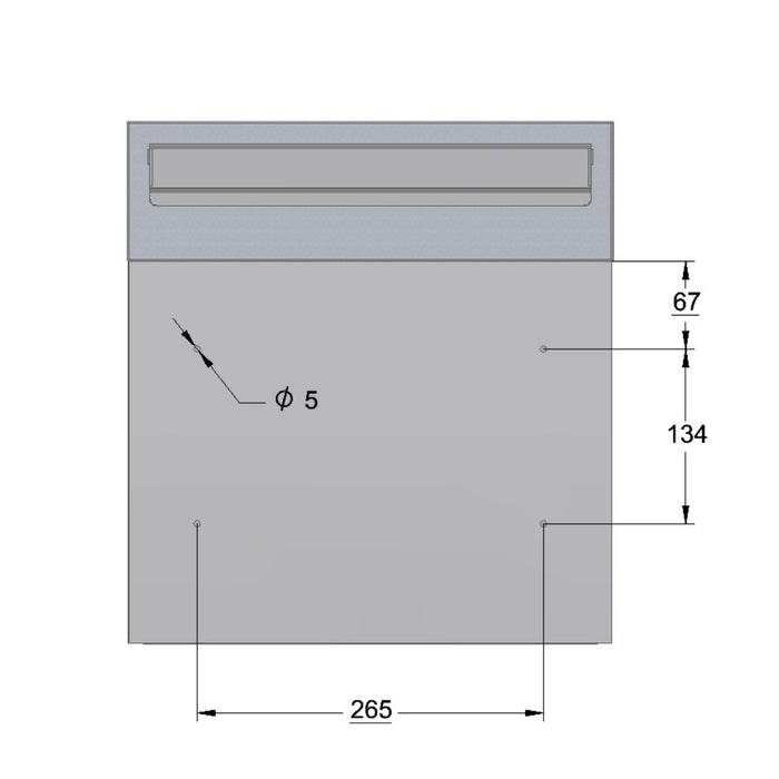 Through Wall Letter Chute with Stainless Steel Front Including Trim Lockable W3-4 XL