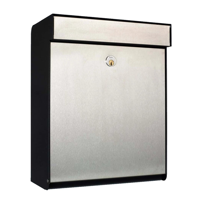 Wall Mounted Post Box Lockable Galvanised Steel Allux Grundform Villa