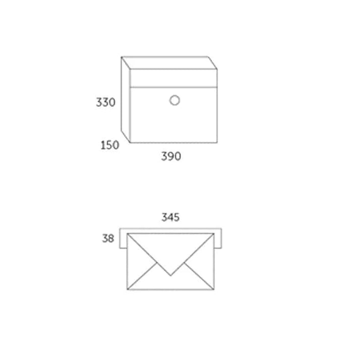Allux LT150 External Wall Mounted Stainless Steel Letterbox