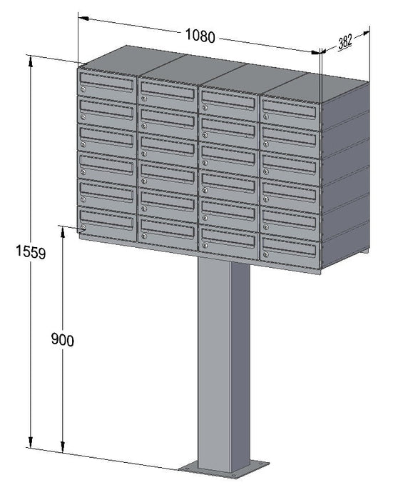 C2 Compact Urban Easy – Free Standing Apartment Mailboxes - Letterbox Supermarket