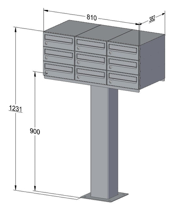 C2 Compact Urban Easy – Free Standing Apartment Mailboxes - Letterbox Supermarket