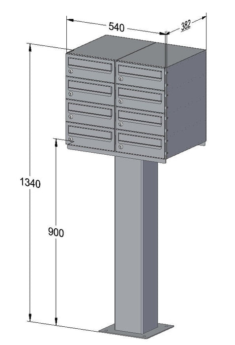 C2 Compact Urban Easy – Free Standing Apartment Mailboxes - Letterbox Supermarket