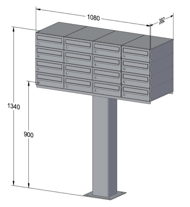 C2 Compact Urban Easy – Free Standing Apartment Mailboxes - Letterbox Supermarket