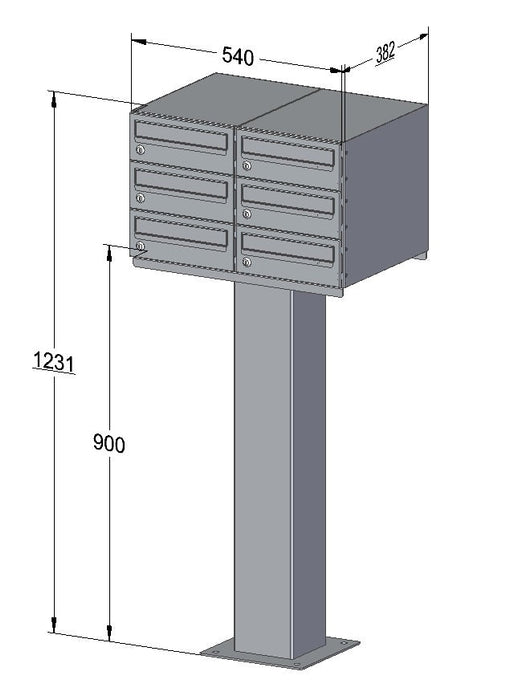 C2 Compact Urban Easy – Free Standing Apartment Mailboxes - Letterbox Supermarket