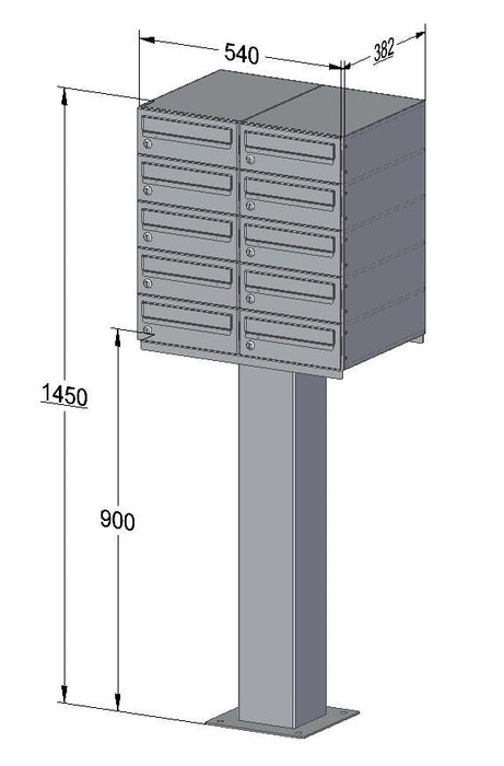 C2 Compact Urban Easy – Free Standing Apartment Mailboxes - Letterbox Supermarket