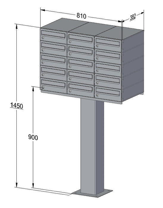 C2 Compact Urban Easy – Free Standing Apartment Mailboxes - Letterbox Supermarket