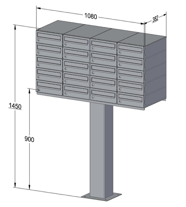 C2 Compact Urban Easy – Free Standing Apartment Mailboxes - Letterbox Supermarket