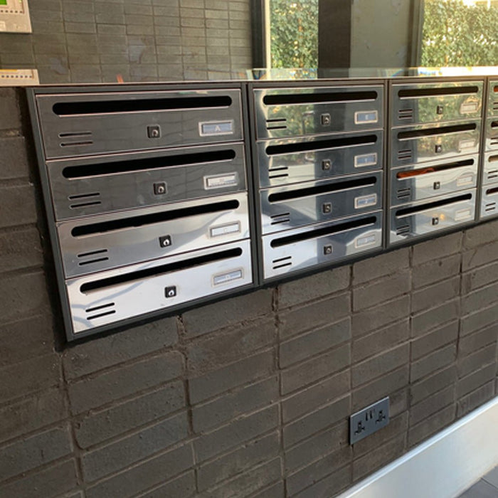 Multiple Communal Letterboxes Wall Mounted Dark Grey - Tocco di Italia Cubo - Letterbox Supermarket