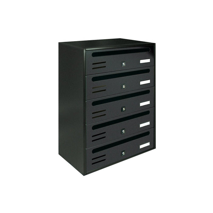 Multiple Communal Letterboxes Wall Mounted Dark Grey - Tocco di Italia Cubo - Letterbox Supermarket