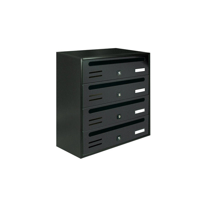 Multiple Communal Letterboxes Wall Mounted Dark Grey - Tocco di Italia Cubo - Letterbox Supermarket