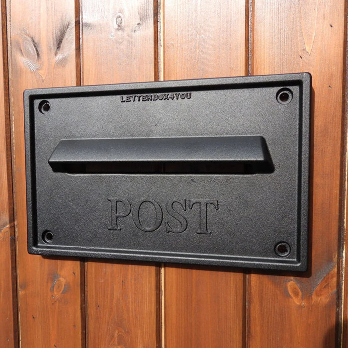 Nero Black Cast Aluminium Letter Plate for Wall, Fence or Gate Letterboxes