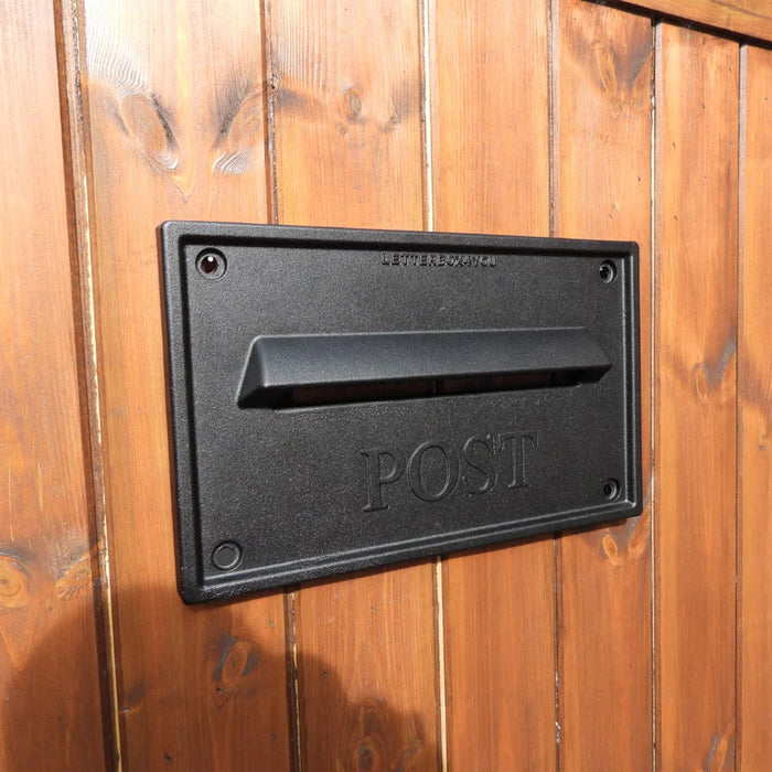 Nero Black Cast Aluminium Letter Plate for Wall, Fence or Gate Letterboxes