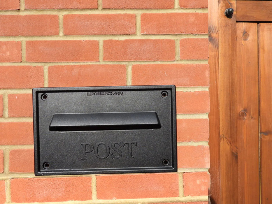 Nero Black Cast Aluminium Letter Plate for Wall, Fence or Gate Letterboxes