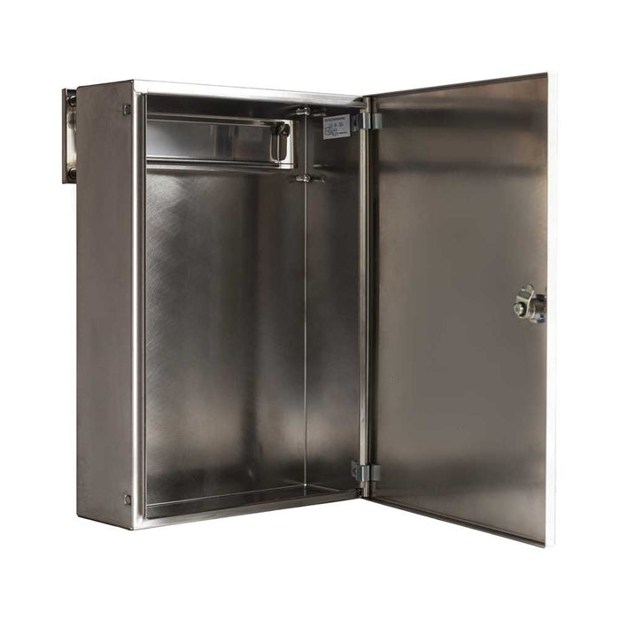 Outdoor Letterbox for Gates & Fences Polished Stainless Steel LAD - 050 - Letterbox Supermarket