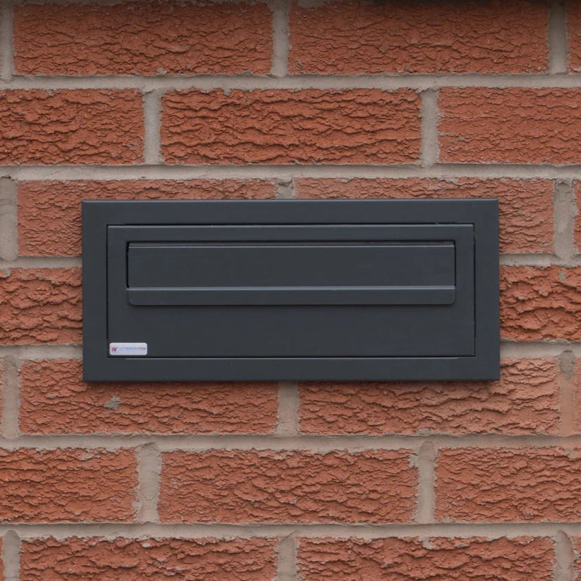 Outside Post Box For House Muretto Dark Grey Front Lifestyle Image