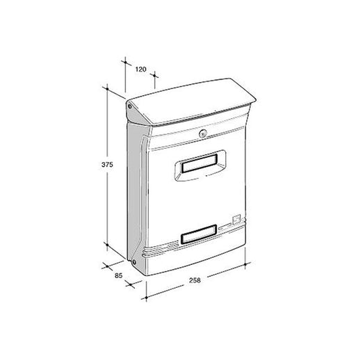 Wall Mounted Post Box Lockable Die-Cast Aluminium Moda Italiana Gioiosa - Letterbox Supermarket