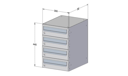 Communal Letterboxes Internal Recess Mounted with Trim Urban Easy E2 - Letterbox Supermarket