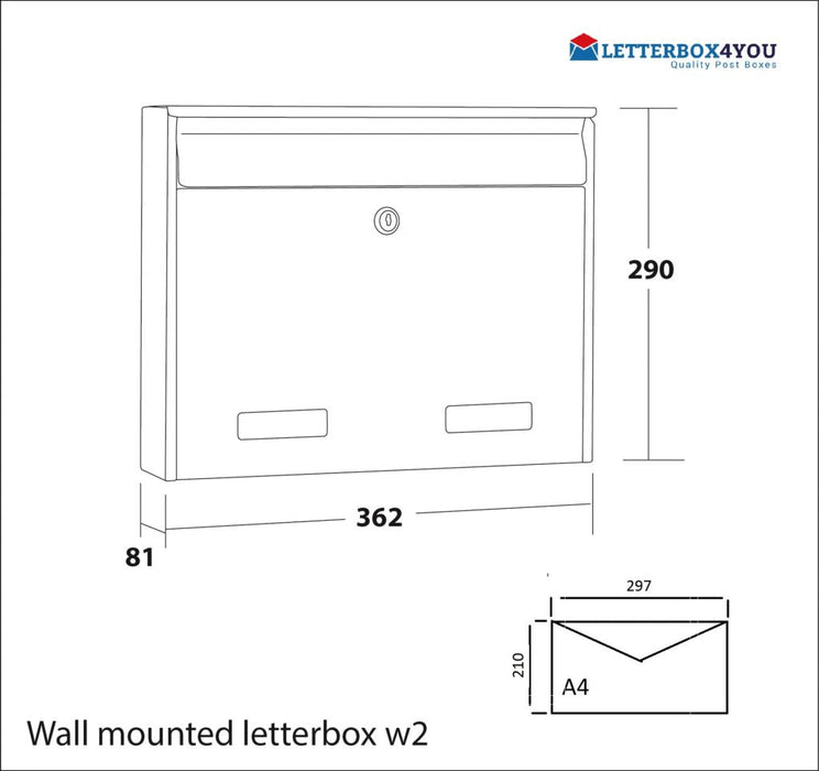 Communal Wall Mounted External/Internal Letterbox W2 Urban Easy - Letterbox Supermarket