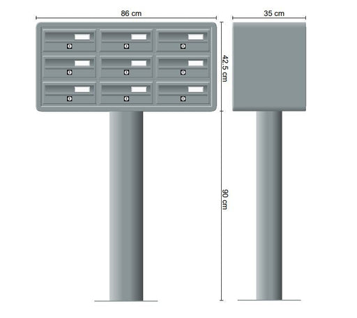 Free Standing Letterboxes for Flats Tocco Di Italia Modular 270 Anthracite Grey - Letterbox Supermarket