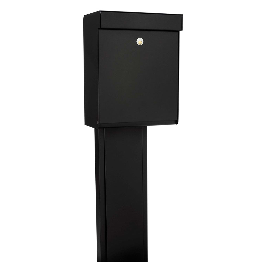 Free Standing Post Box Lockable Galvanised Steel Black Allux Grundform ...
