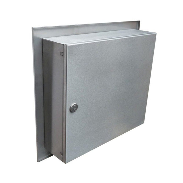 Gate Post Box Rear Access / Railing Mounted Stainless Steel LAD-04 - Letterbox Supermarket
