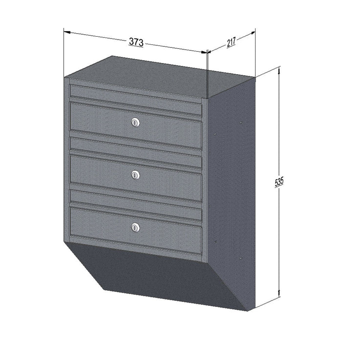 Letterboxes for Apartments Space Saving Wall Mounted E1S Urban Easy - Letterbox Supermarket