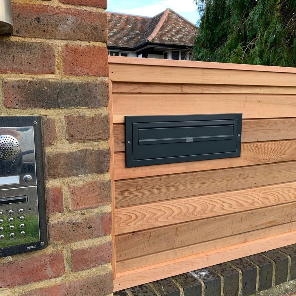 Outdoor Post Box for Gates and Fence Mounting with Trim Rear Access W3