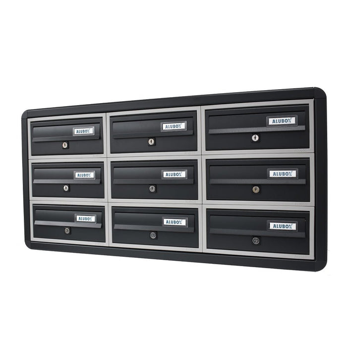 Recess Mounted Letterboxes for Flats Tocco Di Italia Modular 270 Anthracite Grey - Letterbox Supermarket