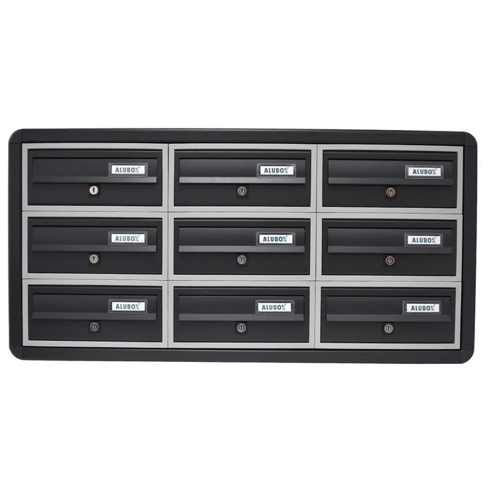 Recess Mounted Letterboxes for Flats Tocco Di Italia Modular 270 Anthracite Grey - Letterbox Supermarket
