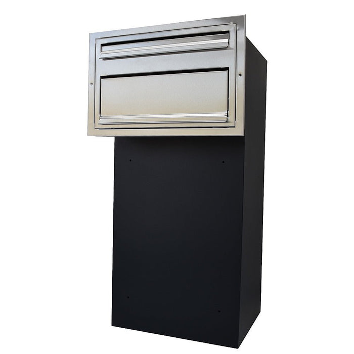 Through The Wall Parcel Box Stainless Steel Front with Integrated Letterbox for Single Brick Walls Sierra - Letterbox Supermarket