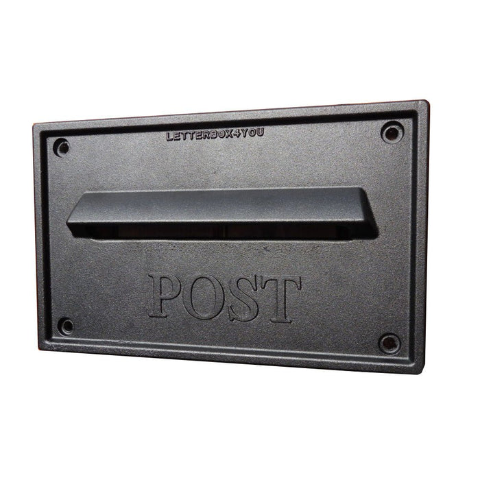 Through the Wall Post Box Cast Aluminium Rolle-Nero - Letterbox Supermarket