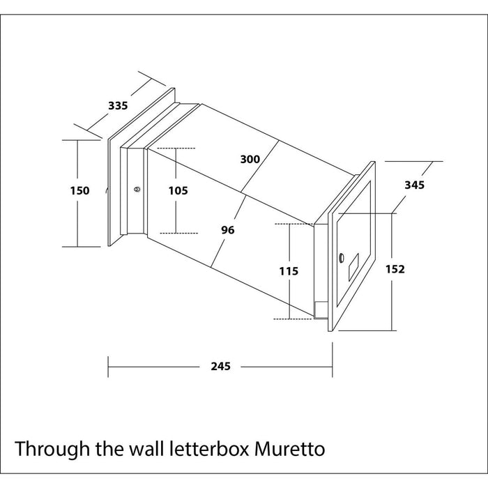 Through Wall Letter Chute Telescopic Lockable Muretto - Letterbox Supermarket