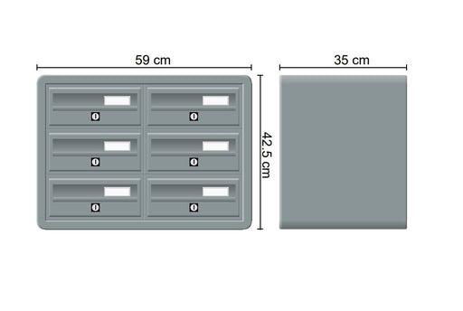 Wall Mounted Letterboxes for Flats Tocco Di Italia Modular 270 Anthracite Grey - Letterbox Supermarket