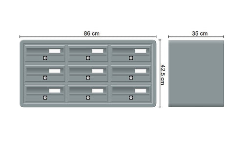 Wall Mounted Letterboxes for Flats Tocco Di Italia Modular 270 Anthracite Grey - Letterbox Supermarket