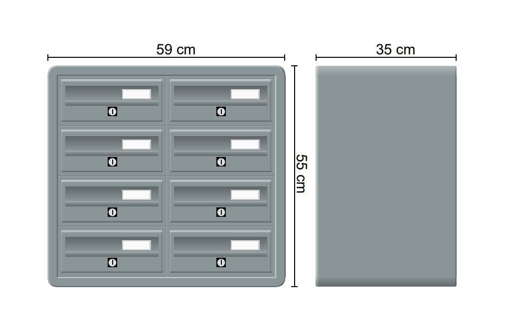 Wall Mounted Letterboxes for Flats Tocco Di Italia Modular 270 Anthracite Grey - Letterbox Supermarket