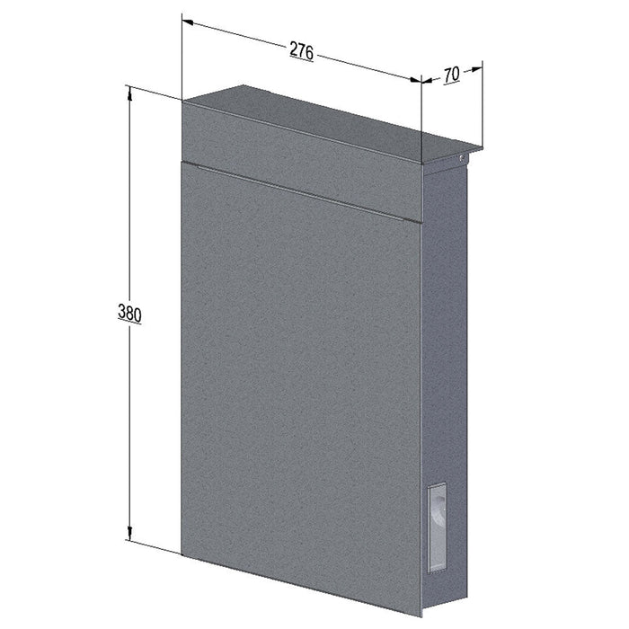 Wall Mounted Outdoor Letterbox Galvanised Steel Tonale - Letterbox Supermarket