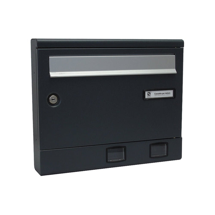Wall Mounted Post Box Lockable Slim Profile Moda Italiana S2001ER - Letterbox Supermarket