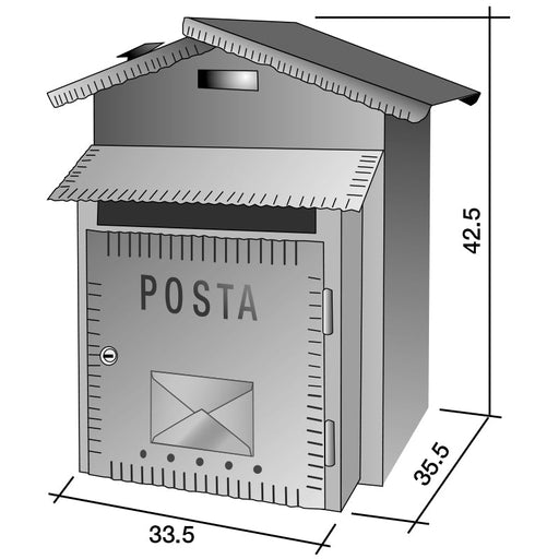 Wall Mounted Post Box With Parcel Compartment Outdoor Open Slot Rustic XL - Letterbox Supermarket